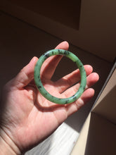 Load image into Gallery viewer, 58.4mm Certified 100% Natural Fresh Young Green/Dark Green/Black Green Ink Painting (绿水墨) Round Cut Nephrite (Wulanhai 乌兰海碧玉) Bangle HN172-7314

