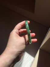 Load image into Gallery viewer, 58.4mm Certified 100% Natural Fresh Young Green/Dark Green/Black Green Ink Painting (绿水墨) Round Cut Nephrite (Wulanhai 乌兰海碧玉) Bangle HN172-7314

