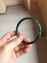 Load image into Gallery viewer, 57mm Type A 100% Natural icy black(冰乌鸡) blue gray Guatemala Slim Round Cut Jadeite Bangle PJ157-1371
