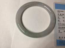 Load image into Gallery viewer, 55.5mm certified Type A 100% Natural light green/purple round cut Jadeite Jade bangle BK67-9881
