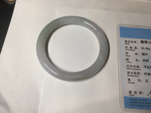 Load image into Gallery viewer, 55.5mm certified Type A 100% Natural light green/purple round cut Jadeite Jade bangle BK67-9881
