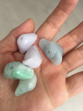Load image into Gallery viewer, Type A 100% Natural light green/white/purple Jadeite Jade Ingots desk decor/pendant/worry stone BF157
