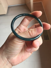 Load image into Gallery viewer, 57mm Type A 100% Natural icy black(冰乌鸡) blue gray Guatemala Slim Round Cut Jadeite Bangle PJ157-1371
