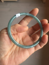 Load image into Gallery viewer, 63.6mm Certified Type A 100% Natural deep sea dark green/blue/gray slim round cut Guatemala Jadeite bangle PB5-7036
