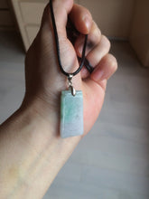 Load image into Gallery viewer, 100% Natural type A icy watery light green/sunny green Jadeite Jade safe and sound pendant BF97
