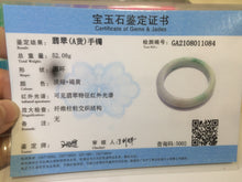 Load image into Gallery viewer, 50mm 100% natural Type A sunny green/purple oval  jadeite jade bangle E51-1084
