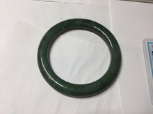 Load image into Gallery viewer, 57.5m certified 100% Natural dark green/black nephrite (碧玉)  bangle HT168-6-3916
