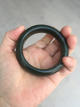Load image into Gallery viewer, 52.3mm 100% Natural dark green yellow nephrite Jade bangle(河磨玉) HE103
