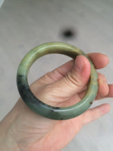 Load image into Gallery viewer, 51mm 100% Natural yellow/blue/brown/black carved bunny/window Xiu Jade (Serpentine) bangle XY11
