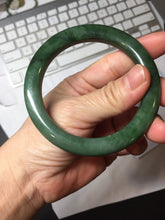Load image into Gallery viewer, 57.5m certified 100% Natural dark green/black nephrite (碧玉)  bangle HT168-6-3916
