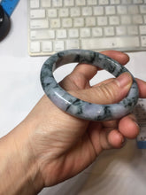 Load image into Gallery viewer, 60.7mm Certified Type A 100% Natural dark green/red/purple/gray Snowy Pine Mountain Jadeite Jade bangle PE115-1209
