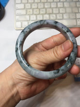 Load image into Gallery viewer, 60.7mm Certified Type A 100% Natural dark green/red/purple/gray Snowy Pine Mountain Jadeite Jade bangle PE115-1209
