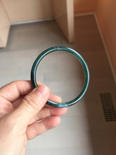 Load image into Gallery viewer, 60.3mm Type A 100% Natural icy black(冰乌鸡) blue gray Guatemala Slim Round Cut Jadeite Bangle PJ154-1358
