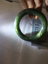 Load image into Gallery viewer, Sold  56mm certified 100% Natural dark green/gray/black (nebula dust) chubby round cut nephrite Jade bangle HN55-0883
