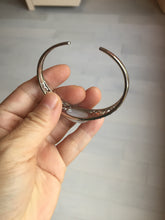 Load image into Gallery viewer, Size 52-58mm 100% natural type A light purple white jadeite jade cabochon beads open Cuff bracelet PB219
