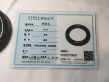 Load image into Gallery viewer, 55.2mm certified 100% Natural dark green/black Ocean Waves chubby round cut nephrite bangle HN185-0878
