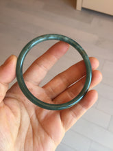 Load image into Gallery viewer, 61mm Certified Type A 100% Natural dark green blue gray black slim round cut Guatemala Jadeite bangle PJ12-9701
