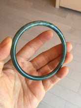 Load image into Gallery viewer, 61mm Certified Type A 100% Natural dark green blue gray black slim round cut Guatemala Jadeite bangle PJ12-9701
