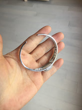 Load image into Gallery viewer, Size 52-58mm 100% natural type A light purple white jadeite jade cabochon beads open Cuff bracelet PB219
