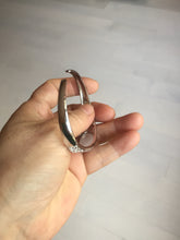 Load image into Gallery viewer, Size 52-58mm 100% natural type A light purple white jadeite jade cabochon beads open Cuff bracelet PB219
