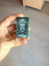 Load image into Gallery viewer, 100% natural blue/gray Guatemala  jadeite jade Guanyin (观音) safe and sound pendant/worry stone/decor PD194
