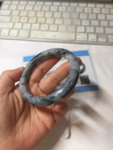 Load image into Gallery viewer, 60.5mm Certified Type A 100% Natural dark green/red/purple/gray Snowy Pine Mountain Jadeite Jade bangle PE116-1215
