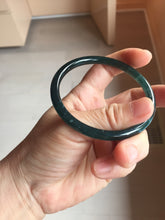 Load image into Gallery viewer, 58.8mm Type A 100% Natural icy black(冰乌鸡) blue gray Guatemala Slim Round Cut Jadeite Bangle PJ153-1373
