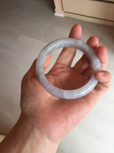 Load image into Gallery viewer, Shopify Only. 57mm Certified Type A 100% Natural icy watery green purple Jadeite Jade bangle BM85-8637
