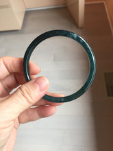 Load image into Gallery viewer, 58.8mm Type A 100% Natural icy black(冰乌鸡) blue gray Guatemala Slim Round Cut Jadeite Bangle PJ153-1373
