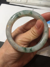 Load image into Gallery viewer, 51.2mm Certified  Type A 100% Natural light green carved branches and flowers and golden-painted jadeite jade bangle BH123-6069
