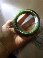 Load image into Gallery viewer, 59.4mm certified 100% Natural dark green/gray/black (nebula dust) chubby round cut nephrite Jade bangle HN56-0876
