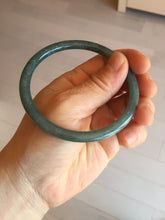 Load image into Gallery viewer, 60mm Certified Type A 100% Natural dark green blue gray black slim round cut Guatemala Jadeite bangle PJ13-4323
