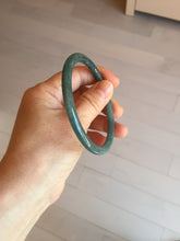 Load image into Gallery viewer, 60mm Certified Type A 100% Natural dark green blue gray black slim round cut Guatemala Jadeite bangle PJ13-4323

