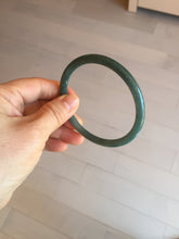 Load image into Gallery viewer, 60mm Certified Type A 100% Natural dark green blue gray black slim round cut Guatemala Jadeite bangle PJ13-4323
