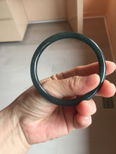 Load image into Gallery viewer, 卖了 60mm Type A 100% Natural icy black(冰乌鸡) blue gray Guatemala Slim Round Cut Jadeite Bangle PJ152-1378
