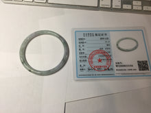 Load image into Gallery viewer, 65mm Certified type A 100% Natural light Green purple white round cut Jadeite bangle PB306-0164
