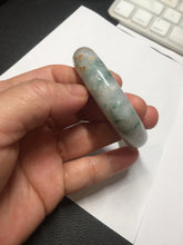 Load image into Gallery viewer, 51.2mm Certified  Type A 100% Natural light green carved branches and flowers and golden-painted jadeite jade bangle BH123-6069
