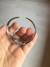 Load image into Gallery viewer, Size 52-58mm 100% natural type A light purple white jadeite jade cabochon beads open Cuff bracelet PB220
