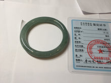 Load image into Gallery viewer, 53.6mm Certified 100% natural Type A dark green gray black(冰油青) round cut jadeite jade bangle AZ176-0514
