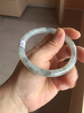 Load image into Gallery viewer, 58.5mm certified 100% natural Type A white dark green ink painting (水墨) round cut jadeite jade bangle PC160-3157
