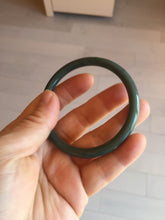 Load image into Gallery viewer, 55.4mm Certified Type A 100% Natural dark green blue gray black slim round cut Guatemala Jadeite bangle PJ14-4298
