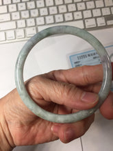 Load image into Gallery viewer, 65mm Certified type A 100% Natural light Green purple white round cut Jadeite bangle PB306-0164
