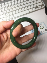 Load image into Gallery viewer, 57.4m certified 100% Natural dark green/black nephrite (碧玉)  bangle HT168-8-3907
