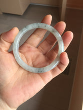 Load image into Gallery viewer, 58.5mm certified 100% natural Type A white dark green ink painting (水墨) round cut jadeite jade bangle PC160-3157
