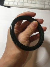 Load image into Gallery viewer, 62mm 100% Natural dark green/black meteorite Stellar Night sky square nephrite bangle HN57-7592
