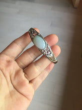 Load image into Gallery viewer, Size 52-58mm 100% natural type A light green purple jadeite jade cabochon beads open Cuff bracelet PB218
