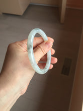 Load image into Gallery viewer, 58.5mm certified 100% natural Type A white dark green ink painting (水墨) round cut jadeite jade bangle PC160-3157
