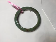 Load image into Gallery viewer, 56mm Certified Type A 100% Natural Pine Green subtle mottling russet accent Jadeite bangle KS40-1642
