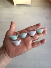 Load image into Gallery viewer, Type A 100% Natural light green/white/purple Jadeite Jade Ingots desk decor/pendant/worry stone BF157
