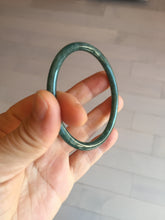 Load image into Gallery viewer, 58.2mm Certified Type A 100% Natural dark green blue gray black slim round cut Guatemala Jadeite bangle PC201-4313
